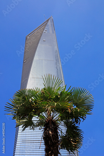 Architectural scenery of Shanghai World Financial Center, Shanghai, China