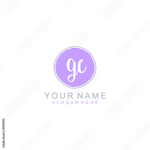 GC Initial handwriting logo template vector