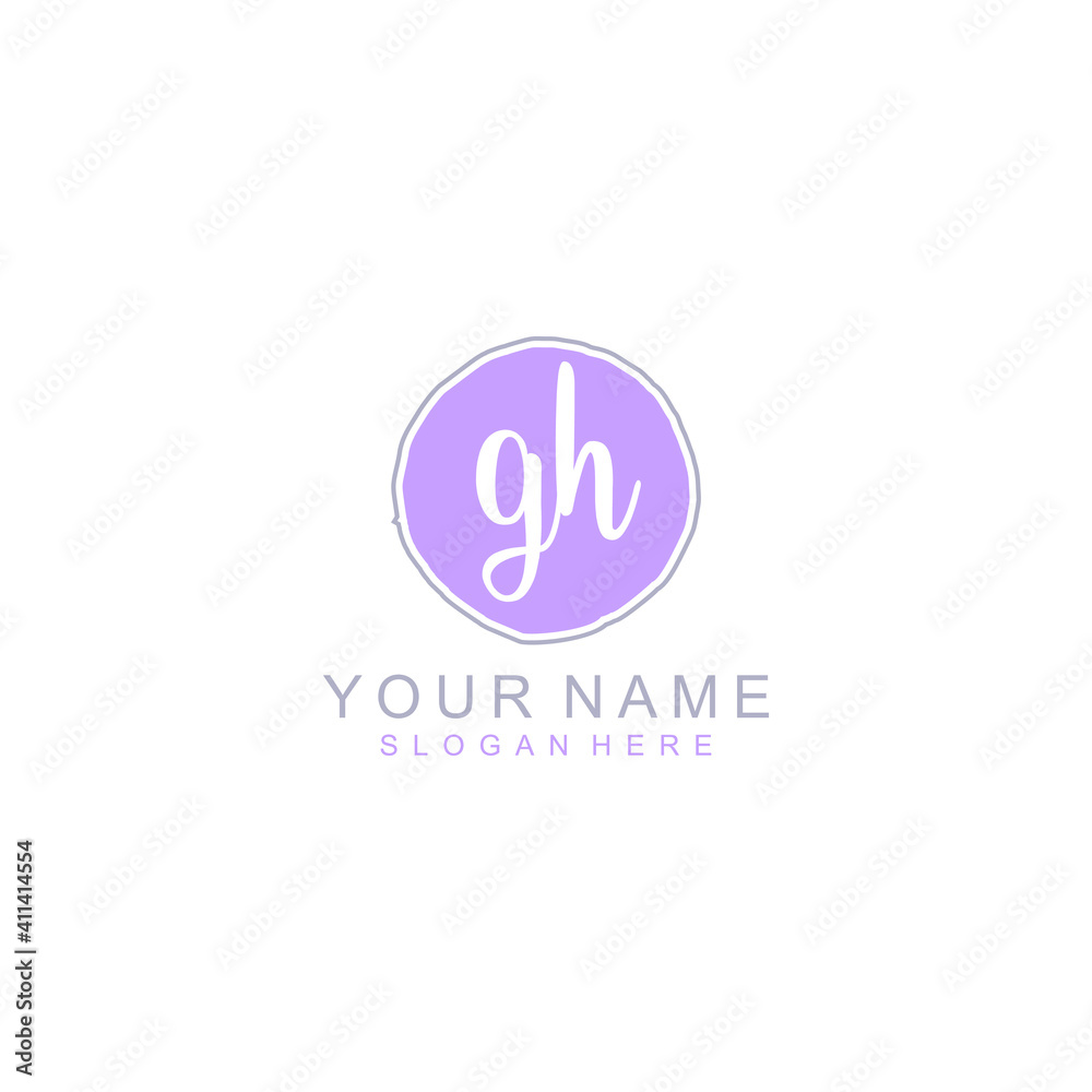 GH Initial handwriting logo template vector GH Initial handwriting logo template vector