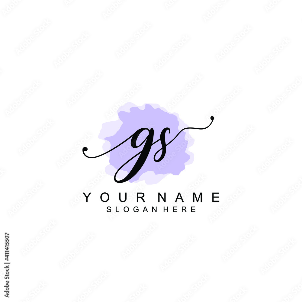 GS Initial handwriting logo template vector GS Initial handwriting logo template vector