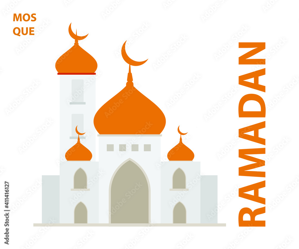 simple mosque design for the celebration of the month of Ramadan