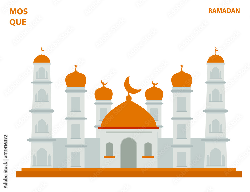 simple mosque design for the celebration of the month of Ramadan