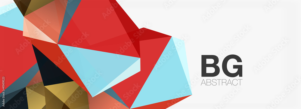3d mosaic abstract backgrounds, low poly shape geometric design