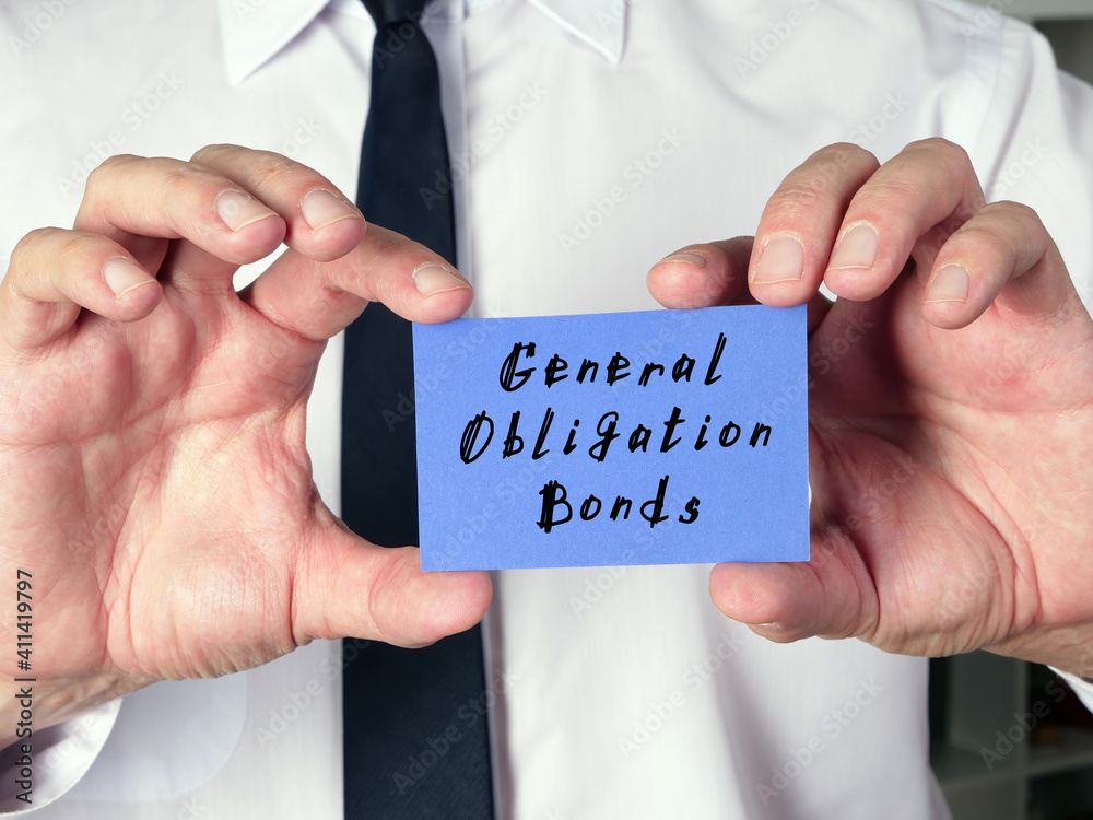 Financial concept about General Obligation Bonds with phrase on the page. Financial concept about General Obligation Bonds with phrase on the page.