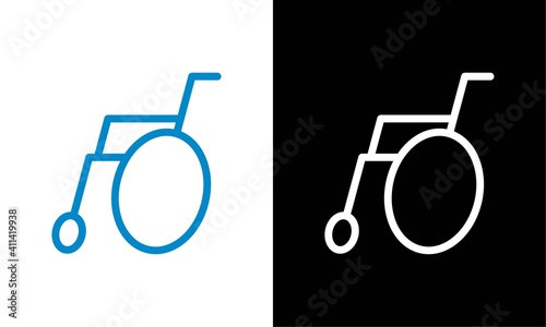 Wheelchair icon in line style. Editable stroke.