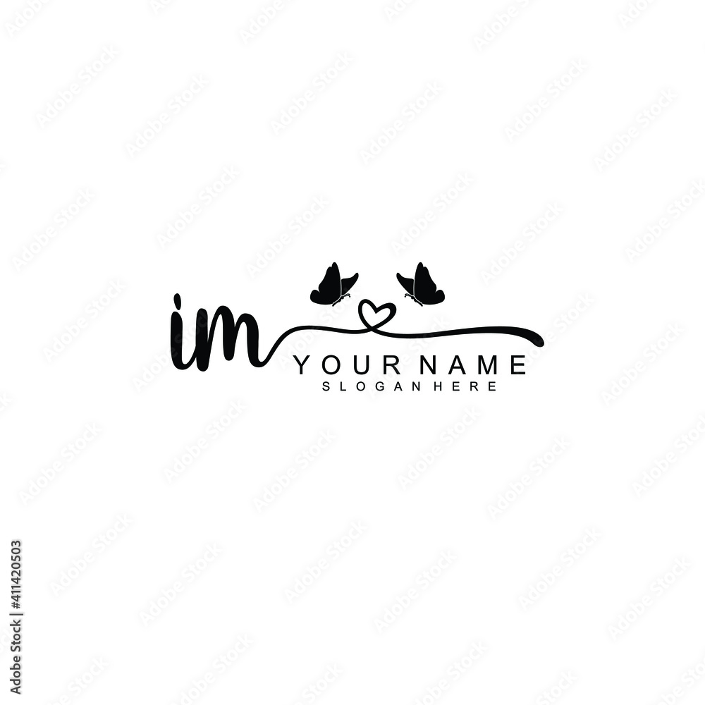 IM Initial handwriting logo template vector IM Initial handwriting logo template vector