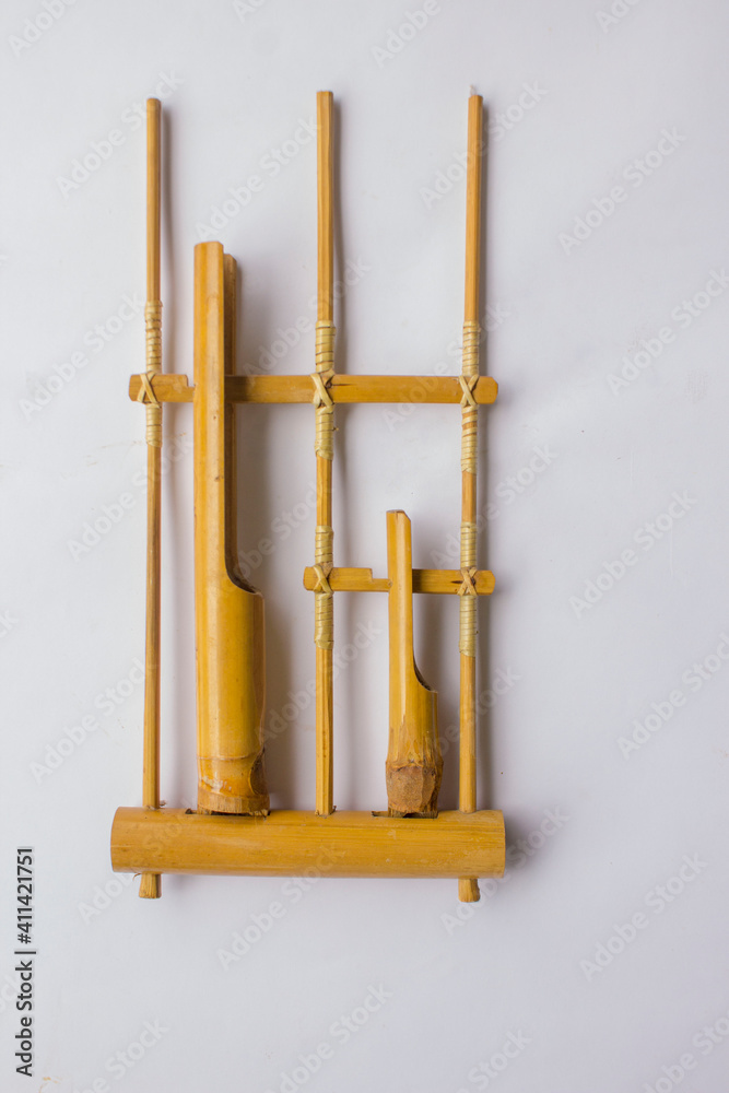 Angklung, the traditional sundanese musical instrument made from bamboo ...