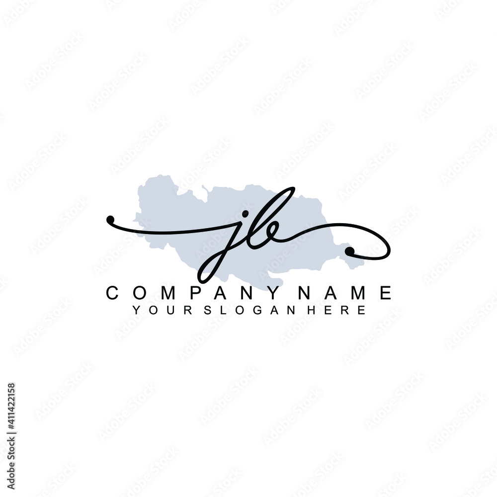 JB Initial handwriting logo template vector JB Initial handwriting logo template vector