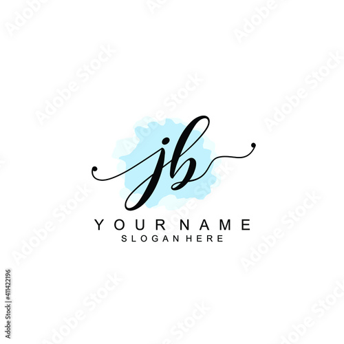 JB Initial handwriting logo template vector