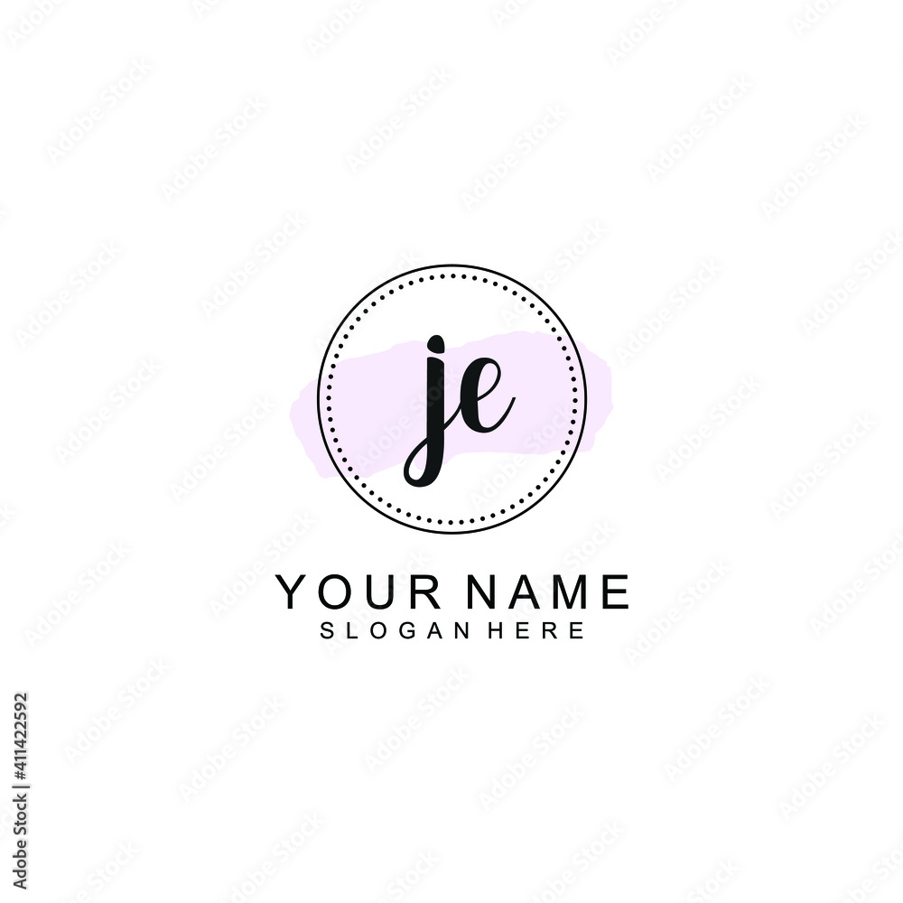 JE Initial handwriting logo template vector JE Initial handwriting logo template vector