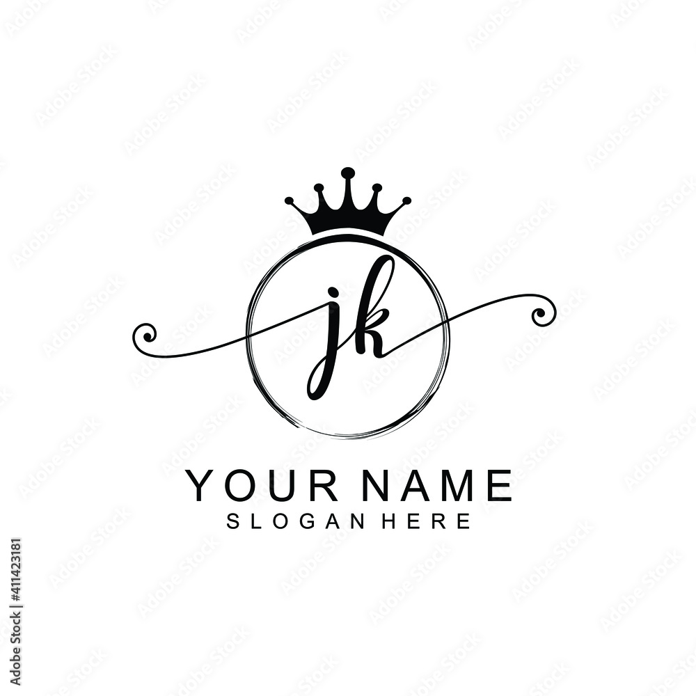 JK Initial handwriting logo template vector JK Initial handwriting logo template vector