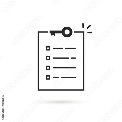 thin line check list with key takeaway