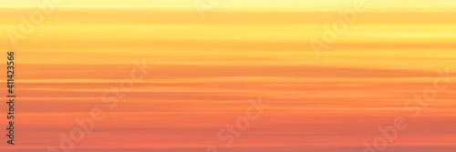 Panoramic view of the picturesque sky. Vector realistic sunrise.
