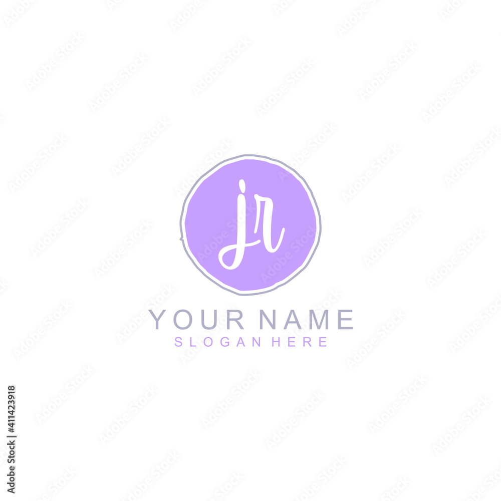 JR Initial handwriting logo template vector JR Initial handwriting logo template vector