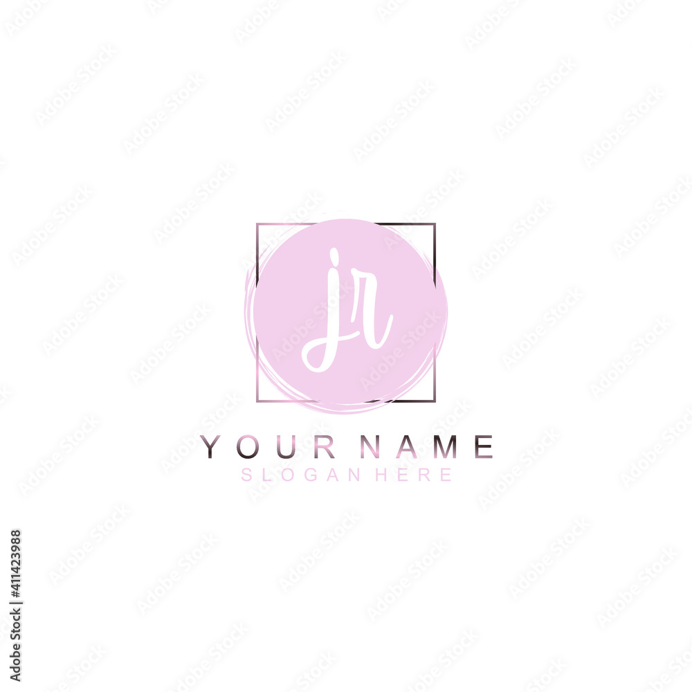 JR Initial handwriting logo template vector JR Initial handwriting logo template vector