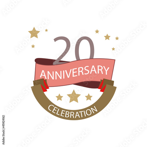 20 Anniversary celebration vector template design illustration