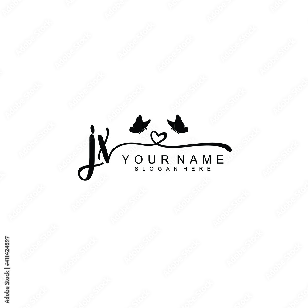 JX Initial handwriting logo template vector JX Initial handwriting logo template vector
