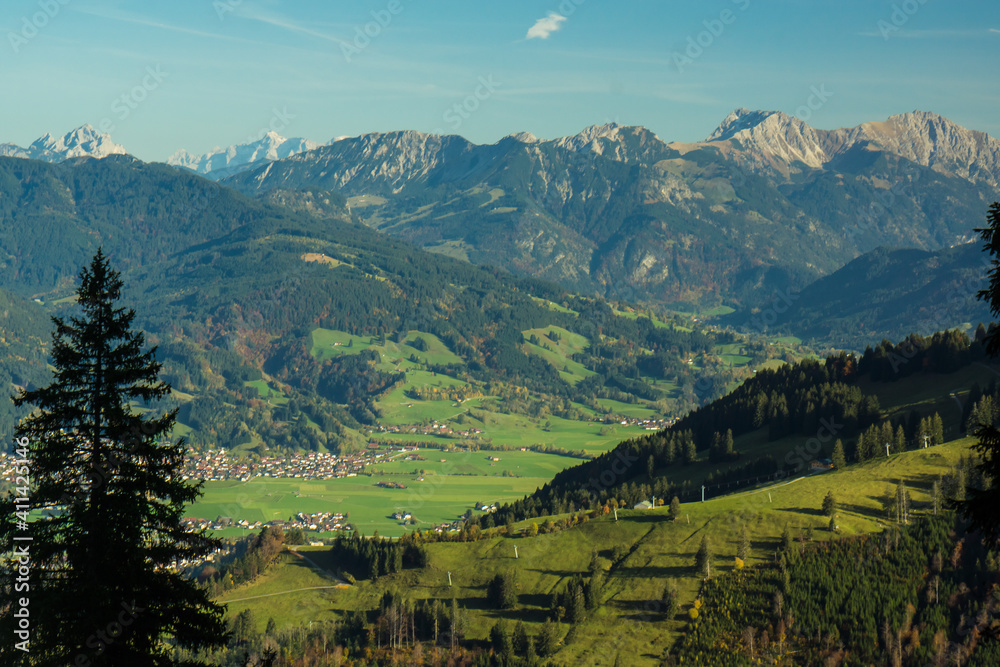 bavarian landscape with mountains and valleys