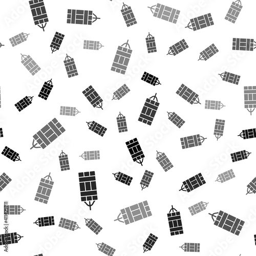 Black Detonate dynamite bomb stick icon isolated seamless pattern on white background. Time bomb - explosion danger concept. Vector.