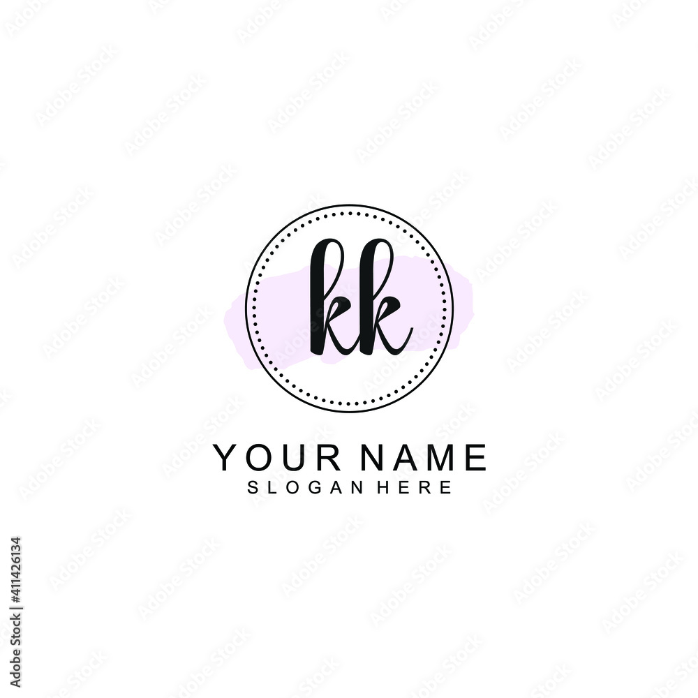 KK Initial handwriting logo template vector KK Initial handwriting logo template vector