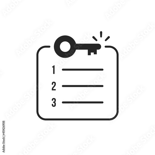 thin line minimal checklist with keywords