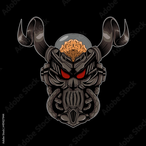 Goat mecha robotic Illustration