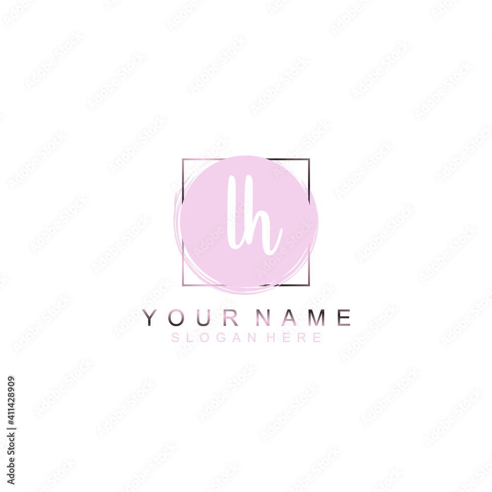 LH Initial handwriting logo template vector LH Initial handwriting logo template vector