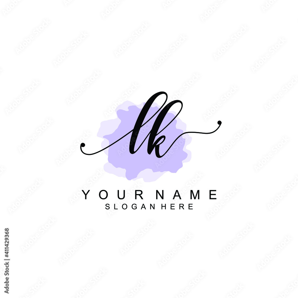 LK Initial handwriting logo template vector LK Initial handwriting logo template vector