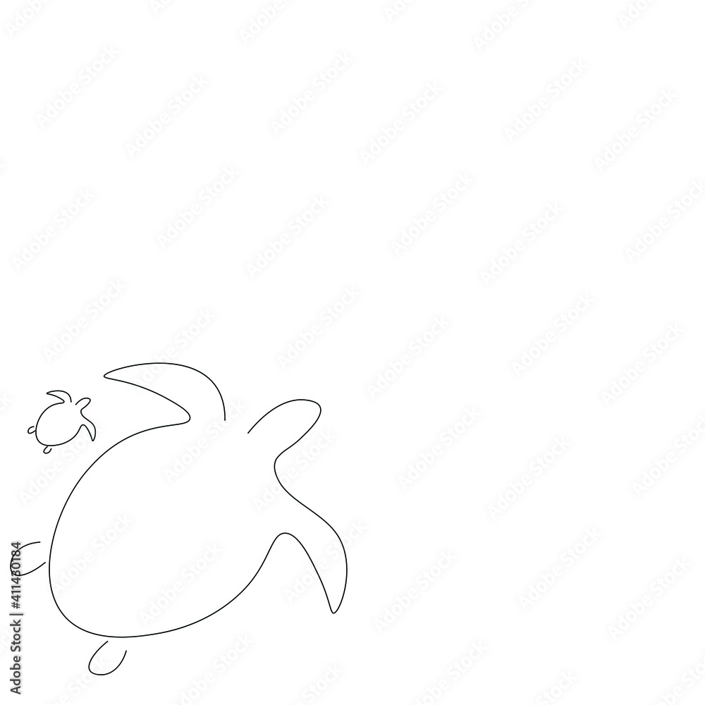 Turtles swimming on ocean vector illustration Turtles swimming on ocean vector illustration