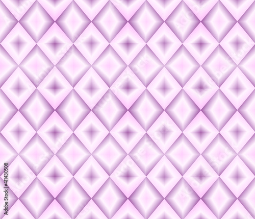 Seamless pattern with volumetric geometric design in pink colors. Vector. Trendy design for textile, fabric, wallpaper, paper, banner or poster.