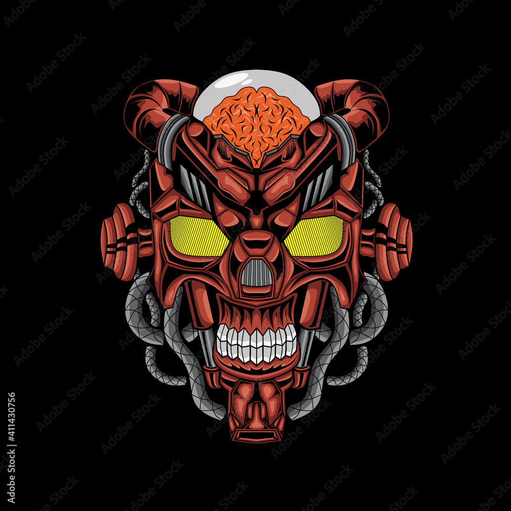 transformers head mecha illustration for t shirt or badge. vector with modern style transformers head mecha illustration for t shirt or badge. vector with modern style