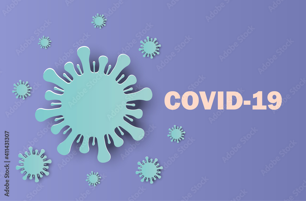 Coronavirus image or COVID-19 for presentation or publicity.vector paper art