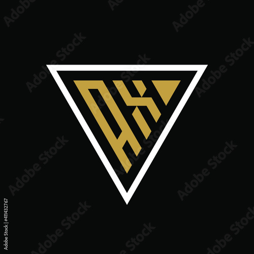 Initial letter AX triangle logo design