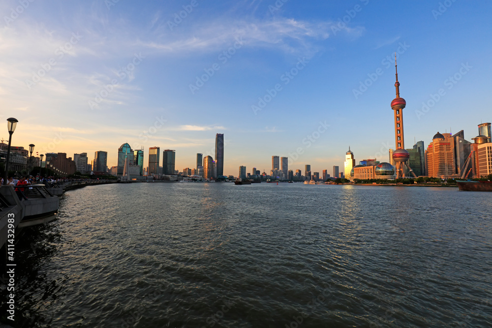 Architectural scenery of Shanghai Bund, China