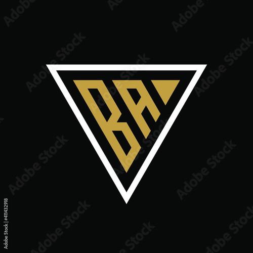 Initial letter BA triangle logo design