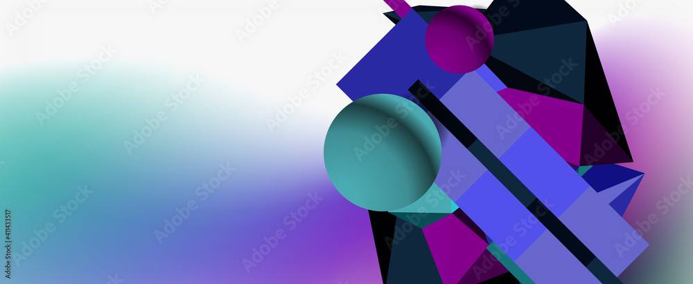 Trendy 3d geometric composition, design template for business or technology presentation, internet poster or web brochure cover Trendy 3d geometric composition, design template for business or technology presentation, internet poster or web brochure cover
