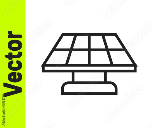Black line Solar energy panel icon isolated on white background. Vector. © Kostiantyn