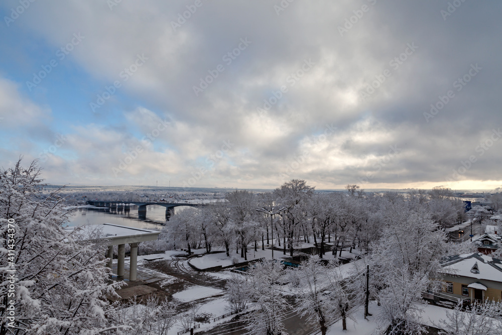 Winter landscape in the Perm city. Winter landscape in the Perm city.