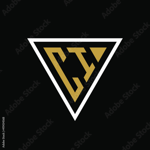 Initial letter CI triangle logo design