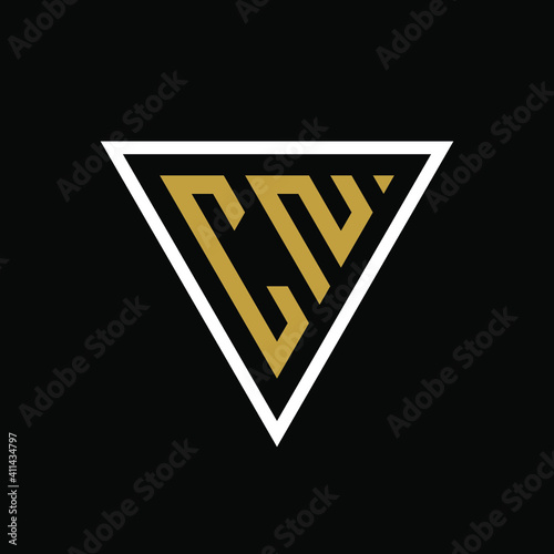 Initial letter CN triangle logo design