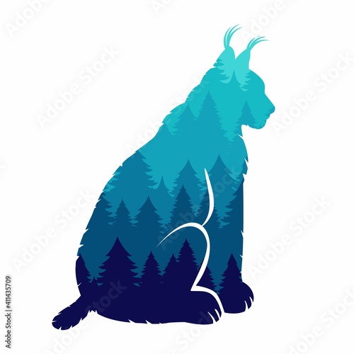 Silhouette of a lynx