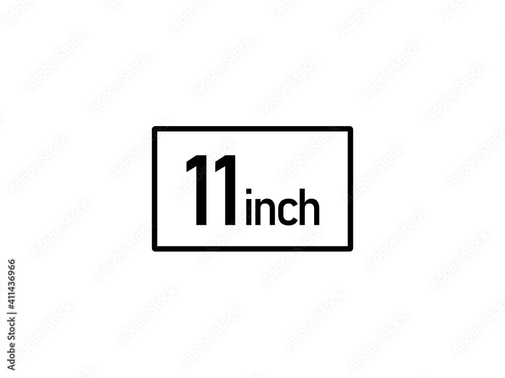 11 inches icon vector illustration, 11 inch size 11 inches icon vector illustration, 11 inch size