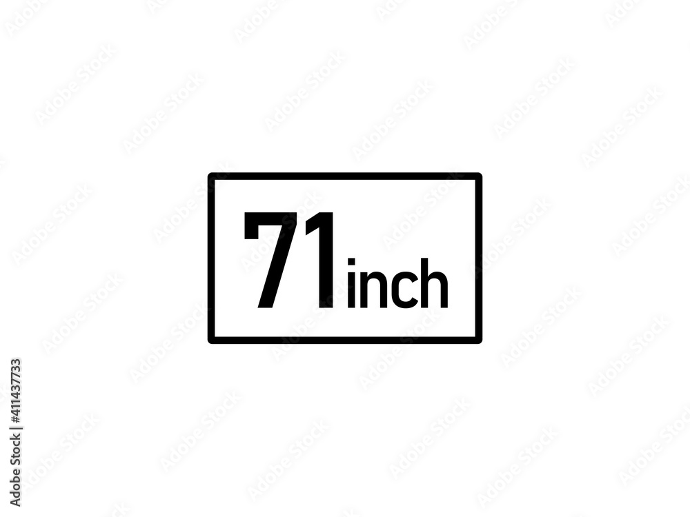 71 inches icon vector illustration, 71 inch size 71 inches icon vector illustration, 71 inch size