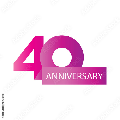 40 years anniversary celebration vector template design illustration