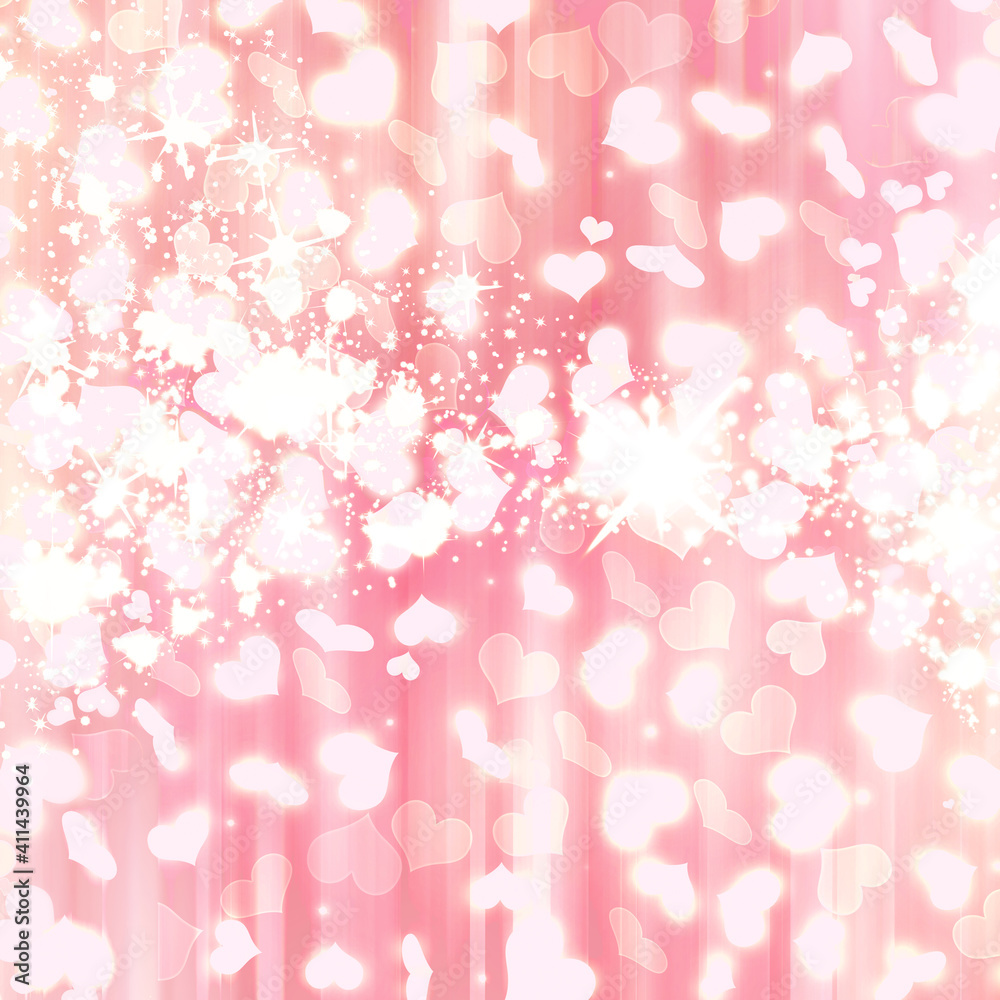 Abstract heart bokeh bright background with panetone pastel tones