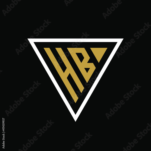 Initial letter HB triangle logo design