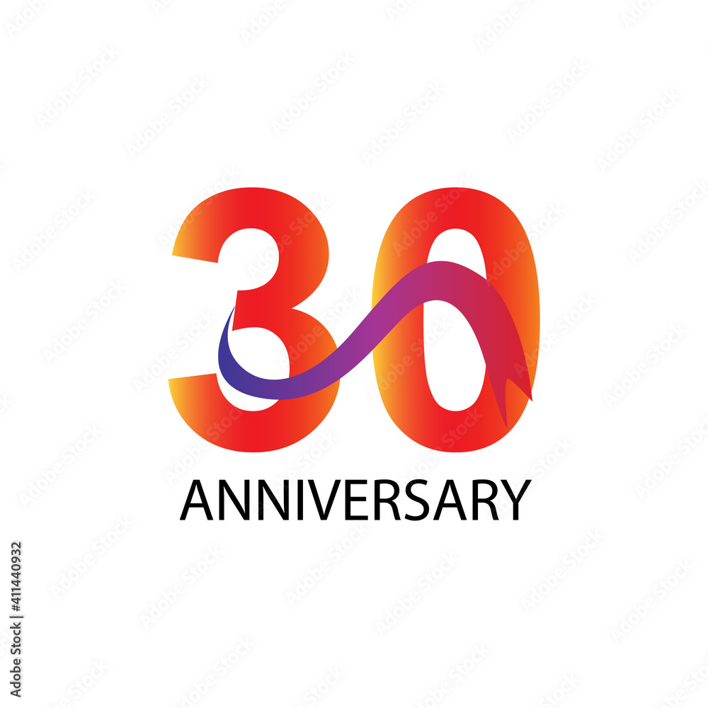 Fototapeta premium 30 years anniversary celebration vector template design illustration