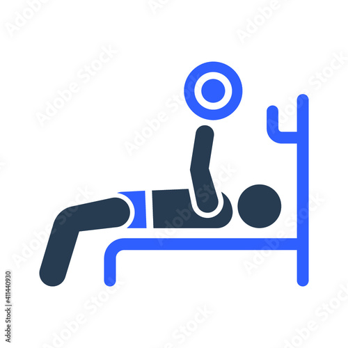 Bench press exercise icon