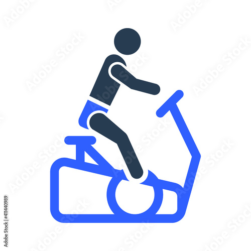 Stationary cycling exercise icon