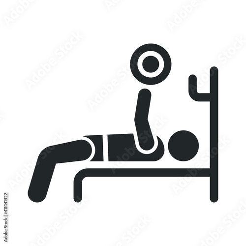 Bench press exercise icon